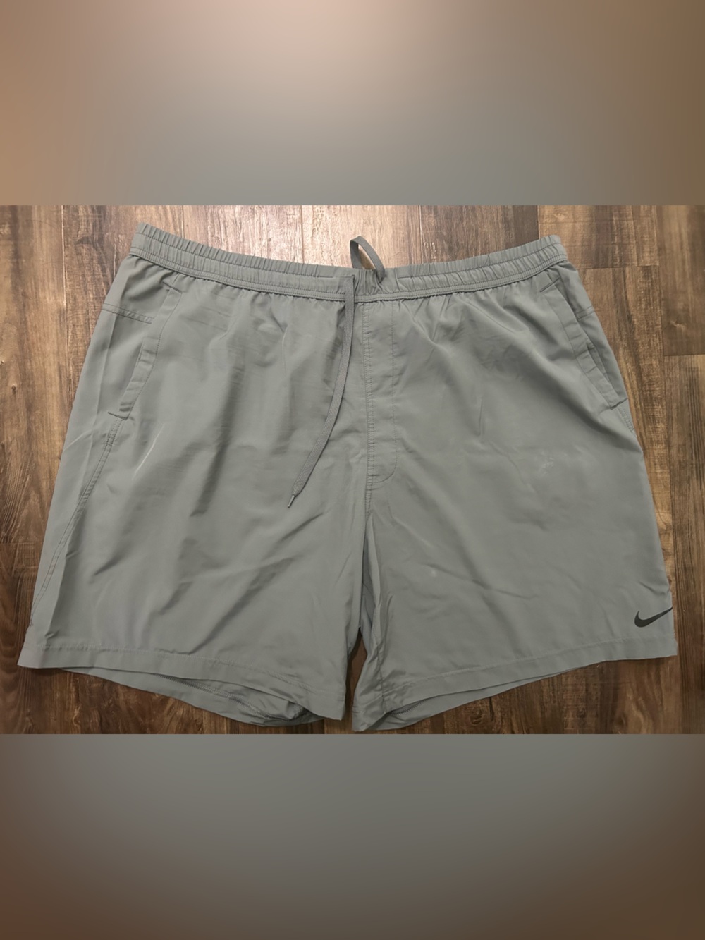 Nike Mens 3XL drawstring swimtrunk/athletic Shorts- no lining - Nylon Grey